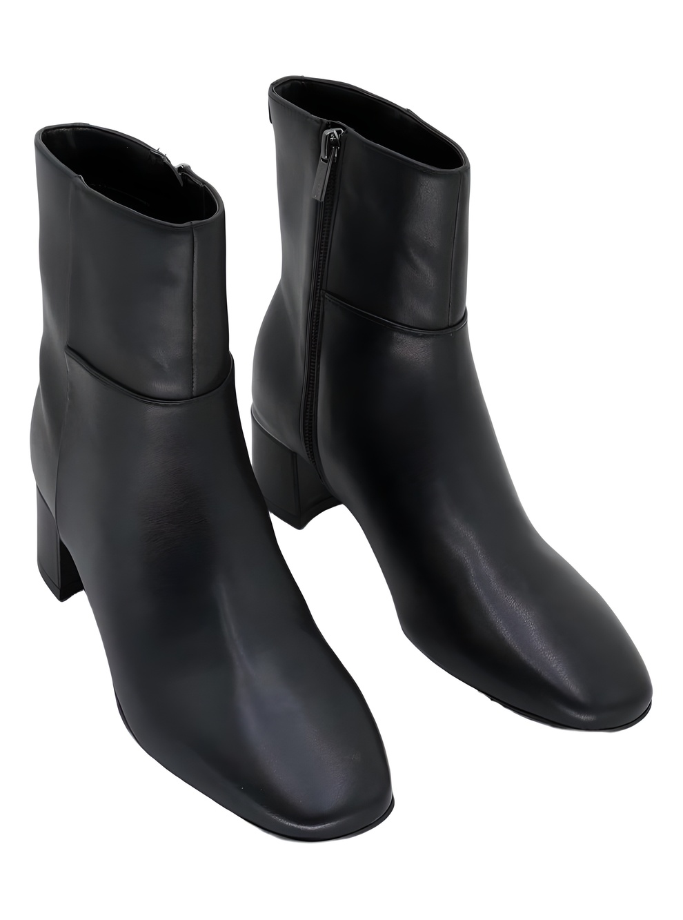 Calvin Klein Womens Parry Black Smooth Ankle Boots 2.5" Block Heel Size 7.5M